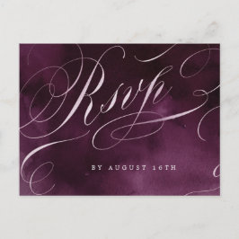 Postal De Invitación Romantic Moody plum calligraphy RSVP