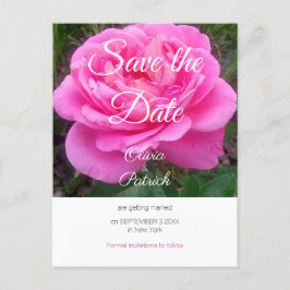 Postal De Invitación Romántica Rosa Rosa Boda Guardar la Fecha