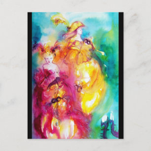 Postal De Invitación RONDO EN LAGUNA / Ball veneciano de mascarada