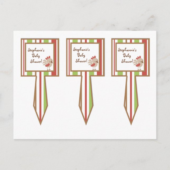 Postal De Invitación Rooster de la Granja de la Granja Roja de la Copa  (Anverso)