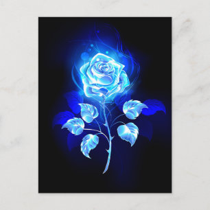 Postal De Invitación Rosa azul en llamas