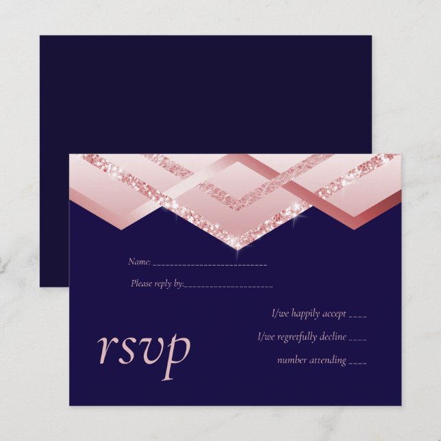 Postal De Invitación Rosa de presupuesto Relieve metalizado dorado Aspe (Anverso / Reverso)