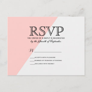 Postal De Invitación Rosa de salmón claro y dos tonos grises