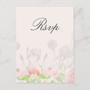 Postal De Invitación Rosa Jardín moderno Floral boda rsvp