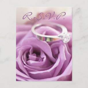Postal De Invitación rosa morado romántico ducha de novia floral