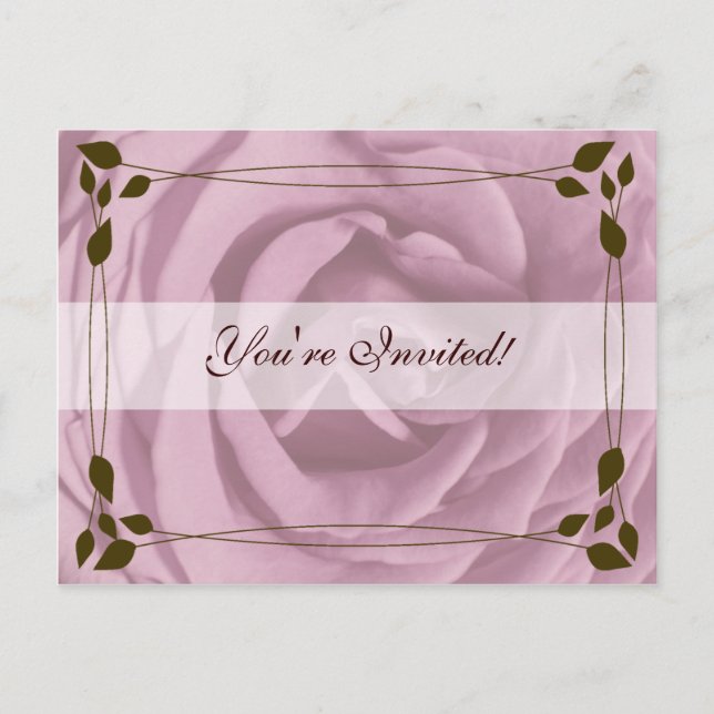 Postal De Invitación ¡Rosa y chocolate, estás invitado! (Anverso)
