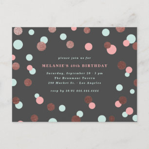 Postal De Invitación Rosado, azul y fiesta de cumpleaños color de rosa
