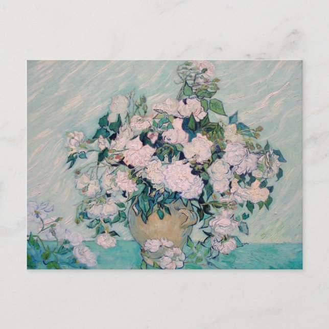 Postal De Invitación Rosas blancas-1890-Vincent van Gogh (Anverso)