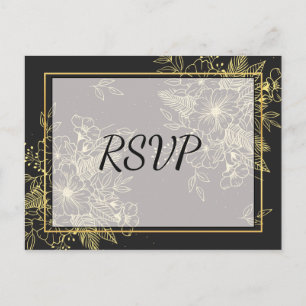Postal De Invitación Rosas de oro RSVP