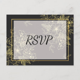 Postal De Invitación Rosas de oro RSVP