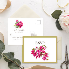 Postal De Invitación Rosas silvestres magenta RSVP