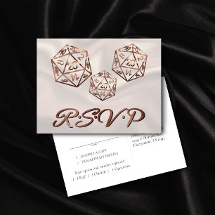 Postal De Invitación RPG Dice   Fantasía de cobre Tabletop Gamer Meal R