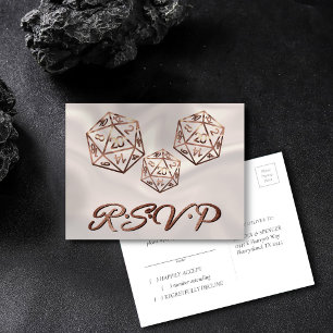 Postal De Invitación RPG Dice Pestaña de grasas de cobre Gamer RSVP