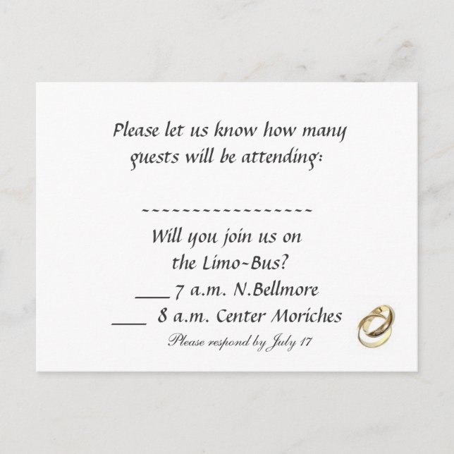 Postal De Invitación rsvp (Anverso)