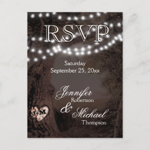 Postal De Invitación RSVP - Árbol de luces