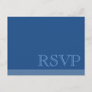 Postal De Invitación RSVP azul básico básico mínimo