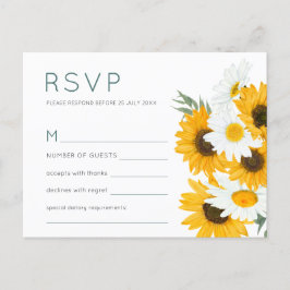 Postal De Invitación RSVP boda de girasol bohemias rusticas