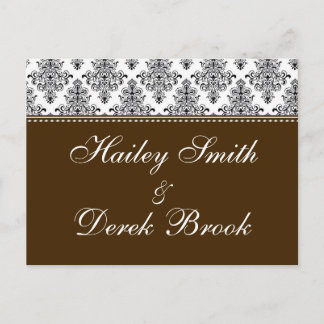 Postal De Invitación RSVP - Chocolate y texto blanco