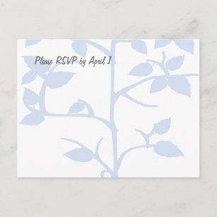 Postal De Invitación RSVP de árbol azul pálido