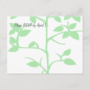 Postal De Invitación RSVP de árbol verde pálido