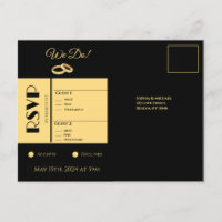 RSVP de Black and Gold Wedding