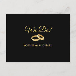 Postal De Invitación RSVP de Black and Gold Wedding