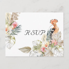 Postal De Invitación RSVP de Boda Botánico Boho Safari Africano