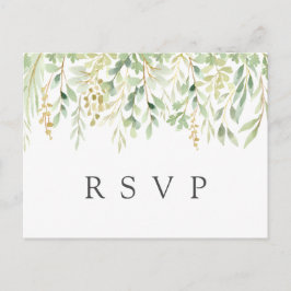 Postal De Invitación RSVP de Boda Botánico de Follaje Verde