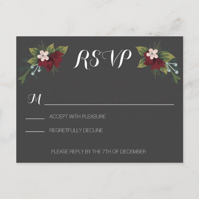 Postal De Invitación RSVP de boda de invierno ruso (Anverso)