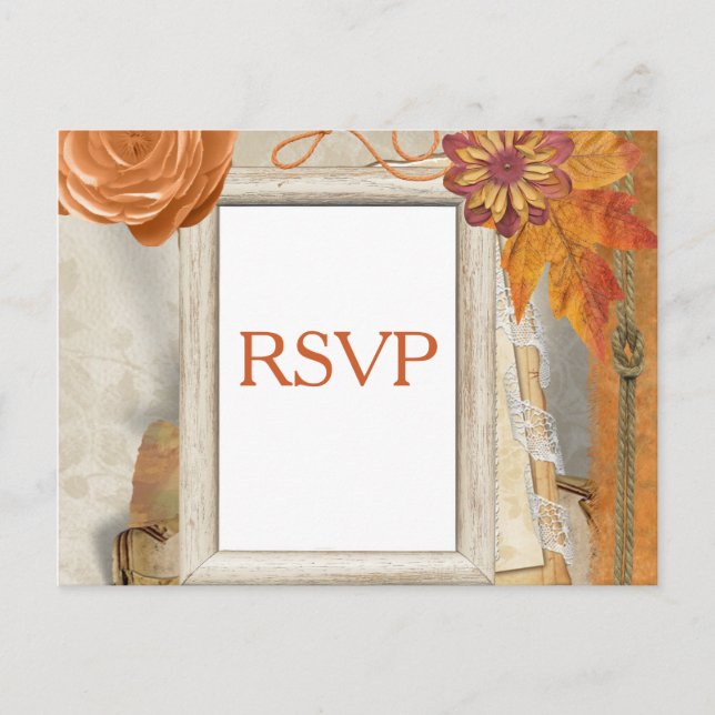 Postal De Invitación RSVP de boda de otoño (Anverso)