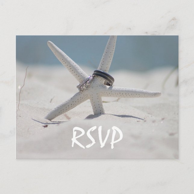 Postal De Invitación RSVP de boda de playa con foto (Anverso)