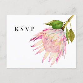 Postal De Invitación RSVP de Boda Floral del Rey Rosa Protea