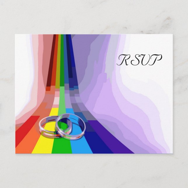 Postal De Invitación RSVP de boda gay (Anverso)