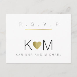 Postal De Invitación rsvp de boda limpia y clara