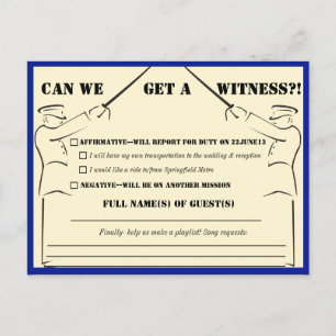 Postal De Invitación RSVP de boda militar