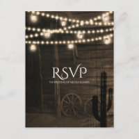 RSVP de Boda Rústica en Salón del Viejo Oeste