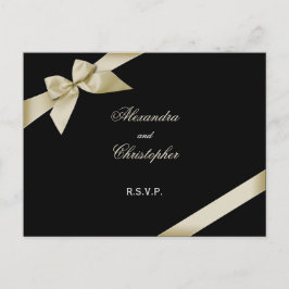 Postal De Invitación RSVP de cinta de crema