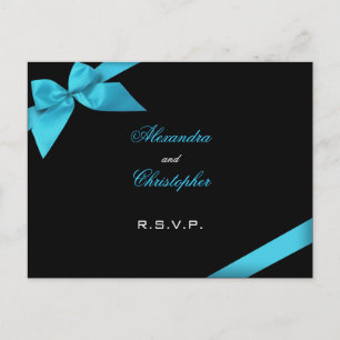 Postal De Invitación RSVP de cinta turquesa