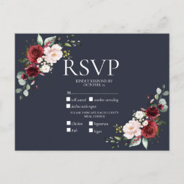 Postal De Invitación RSVP de Copper Geométrica Burgundy Blue