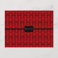 RSVP de Damask en negro y rojo
