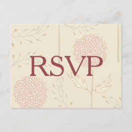 Postal De Invitación RSVP de Flores Rojas