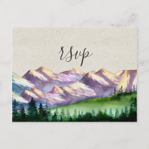Postal De Invitación RSVP de la boda de montaña con elección de comida