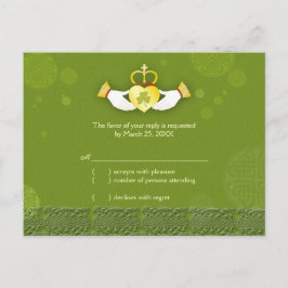 Postal De Invitación RSVP de la boda verde tradicional irlandesa
