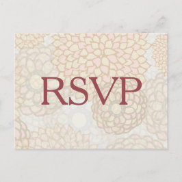Postal De Invitación RSVP de las flores de Pastel