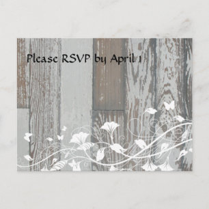 Postal De Invitación RSVP de madera antigua