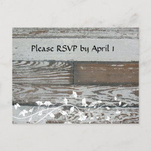Postal De Invitación RSVP de madera viejo