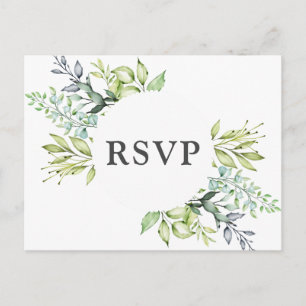 Postal De Invitación RSVP de matrimonio de follaje rústico del país