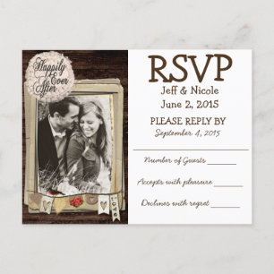 Postal De Invitación RSVP de matrimonio rural con fotografía de pareja