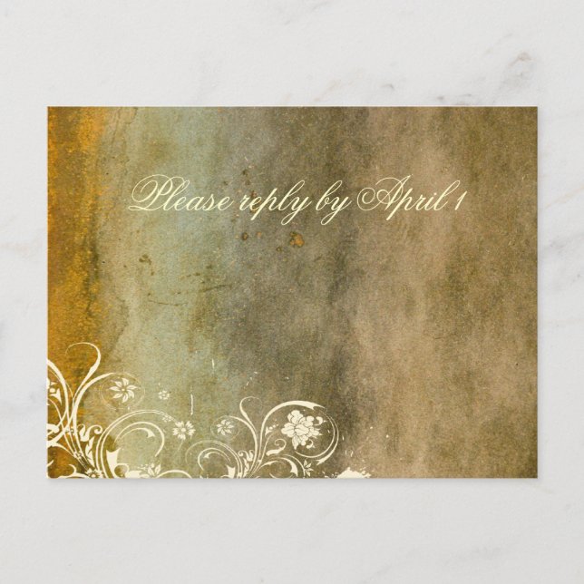 Postal De Invitación RSVP de oro de decaimiento urbano (Anverso)