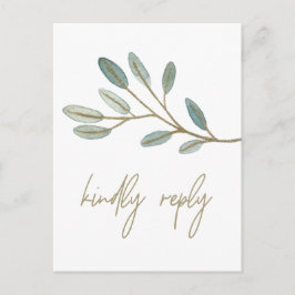 Postal De Invitación RSVP de restricción alimentaria de eucalipto con v